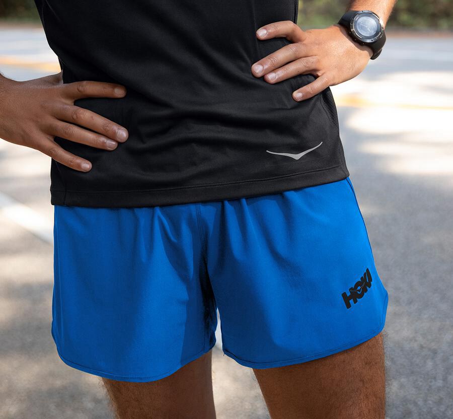 Hoka One One Shorts Herre - Performance - Blå - 947238QXZ